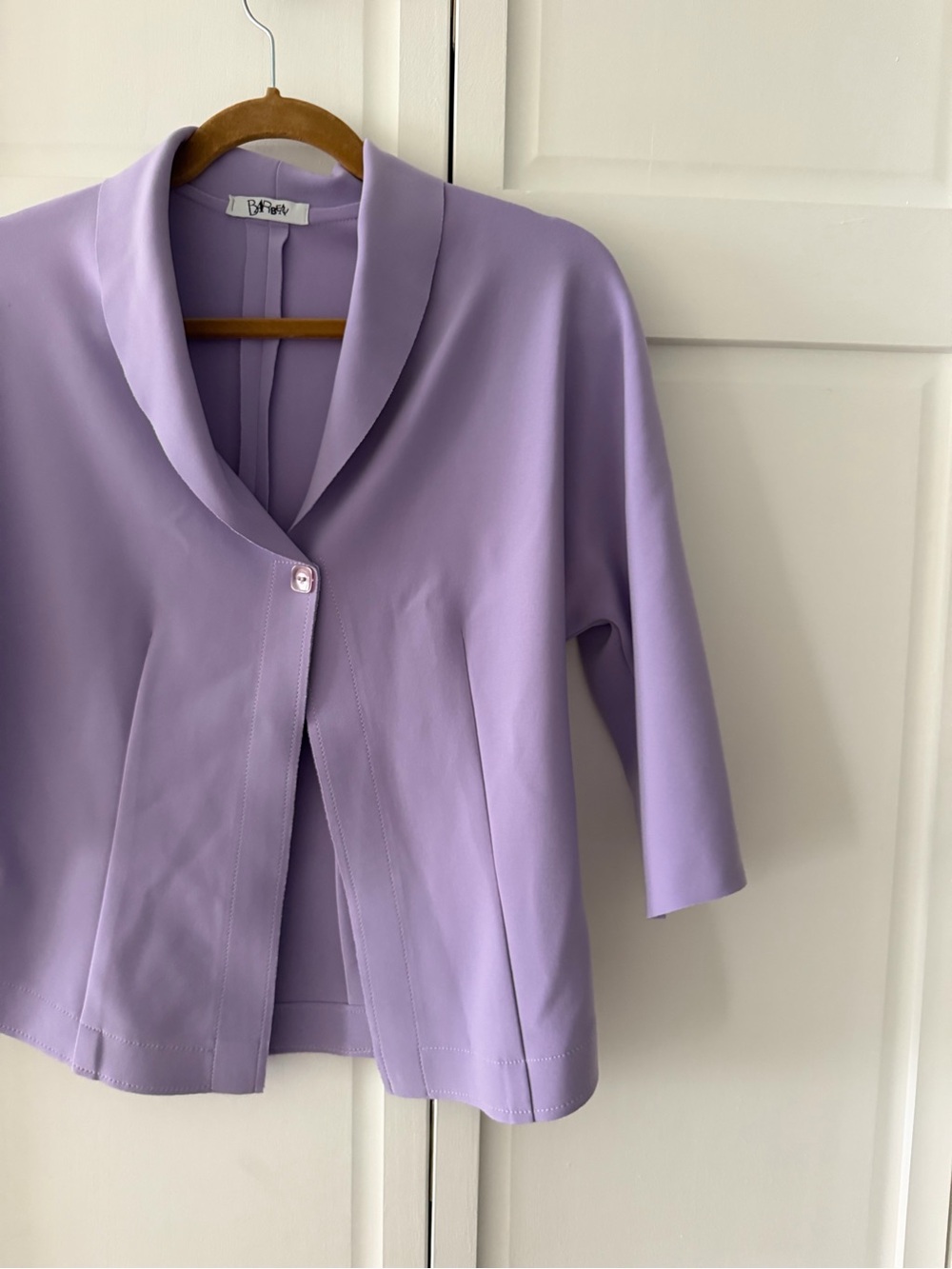 Vintage Barbeau Lilac Lavender Cropped Structured Blazer Jacket Pastel M - Picture 5 of 10